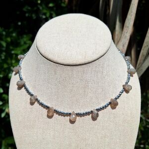 Chocolate Moonstone, Hematite Necklace ~ Handcrafted Jewelry